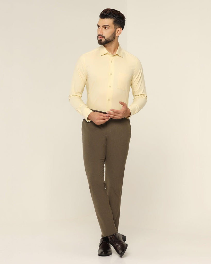 Formal Lemon Yellow Solid Shirt - Otto