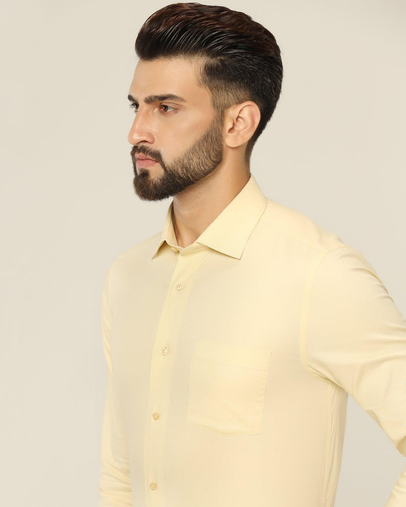 Formal Lemon Yellow Solid Shirt - Otto