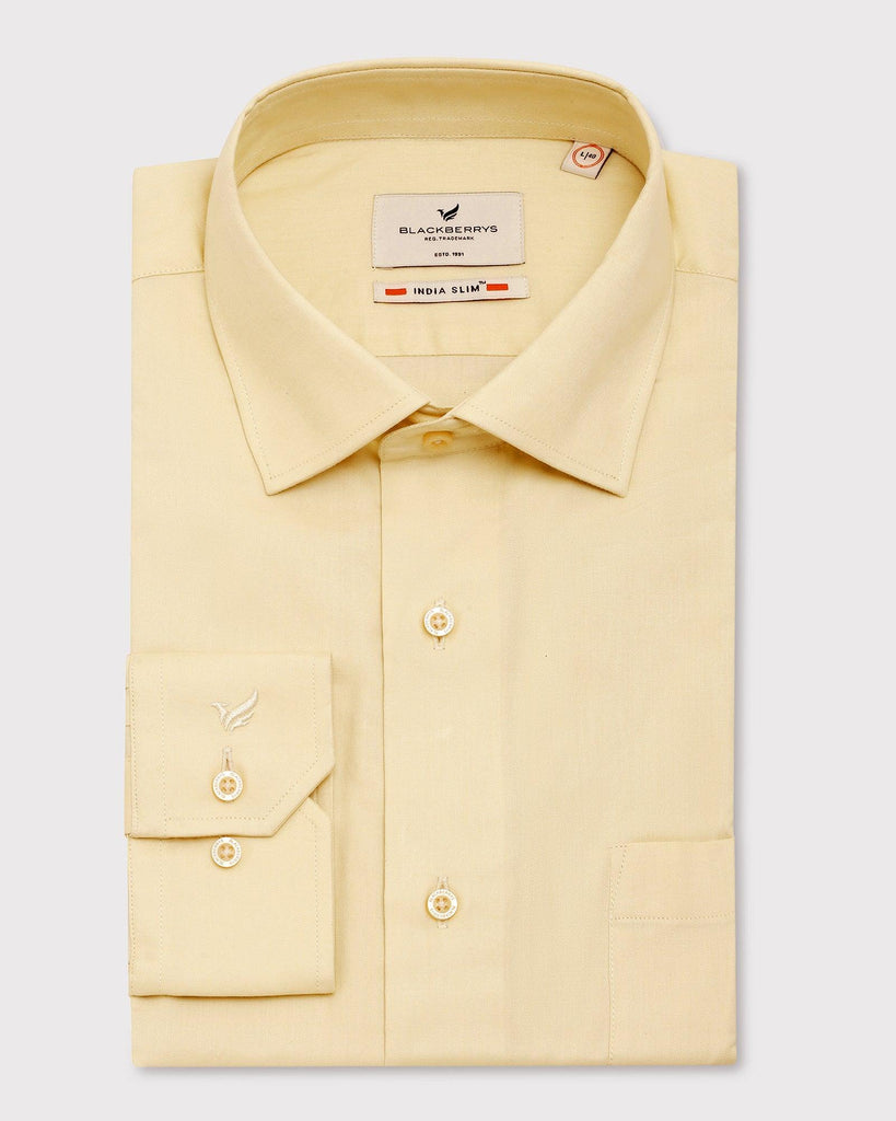 Formal Lemon Yellow Solid Shirt - Otto