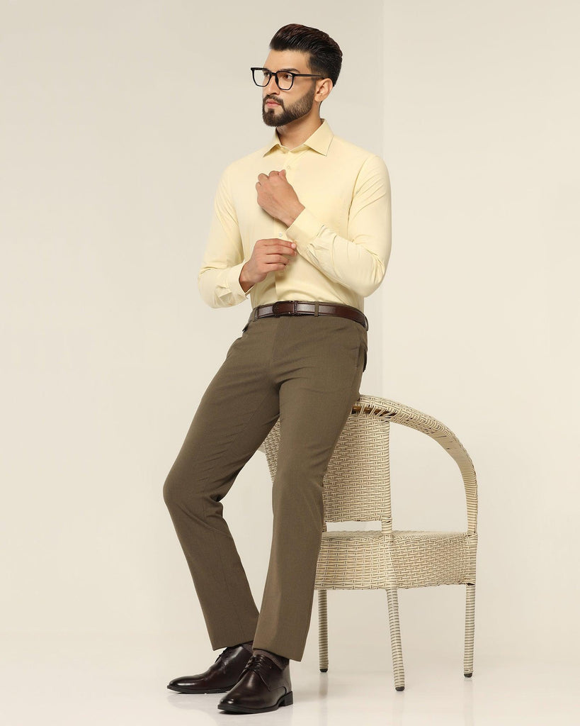 Formal Lemon Yellow Solid Shirt - Otto