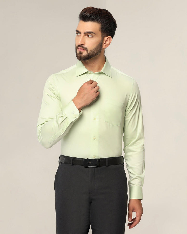 Formal Light Green Solid Shirt - Tosh