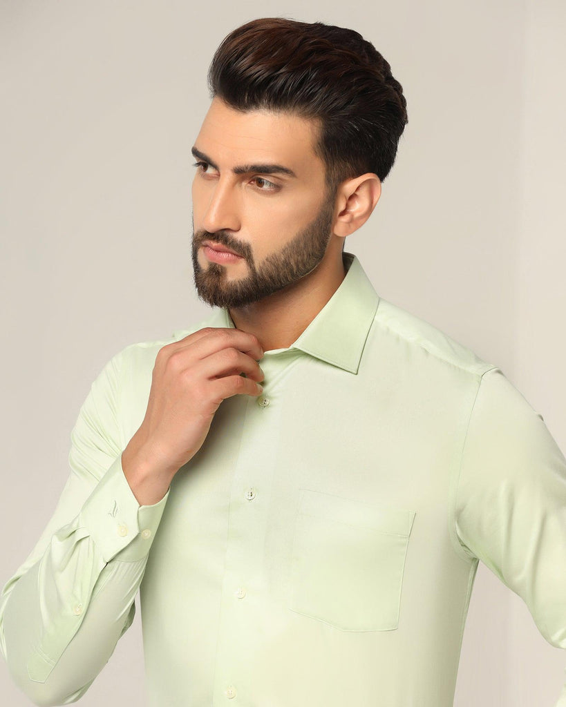 Formal Light Green Solid Shirt - Tosh