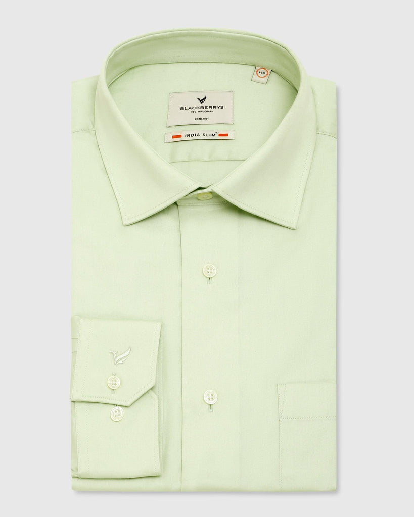 Formal Light Green Solid Shirt - Tosh