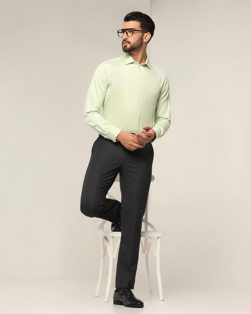 Formal Light Green Solid Shirt - Tosh