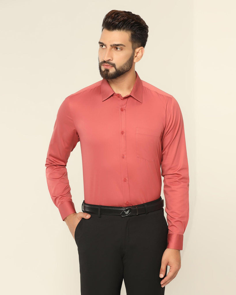 Formal Maroon Solid Shirt - Polly