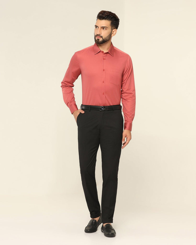 Formal Maroon Solid Shirt - Polly