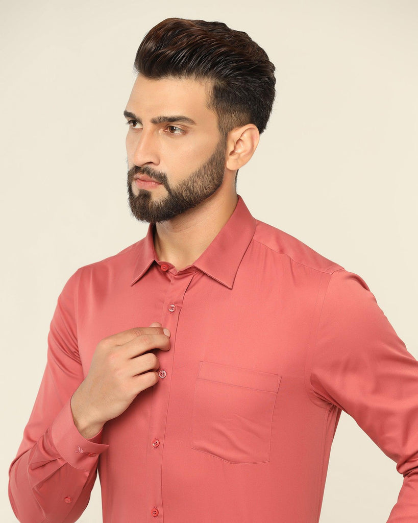 Formal Maroon Solid Shirt - Polly