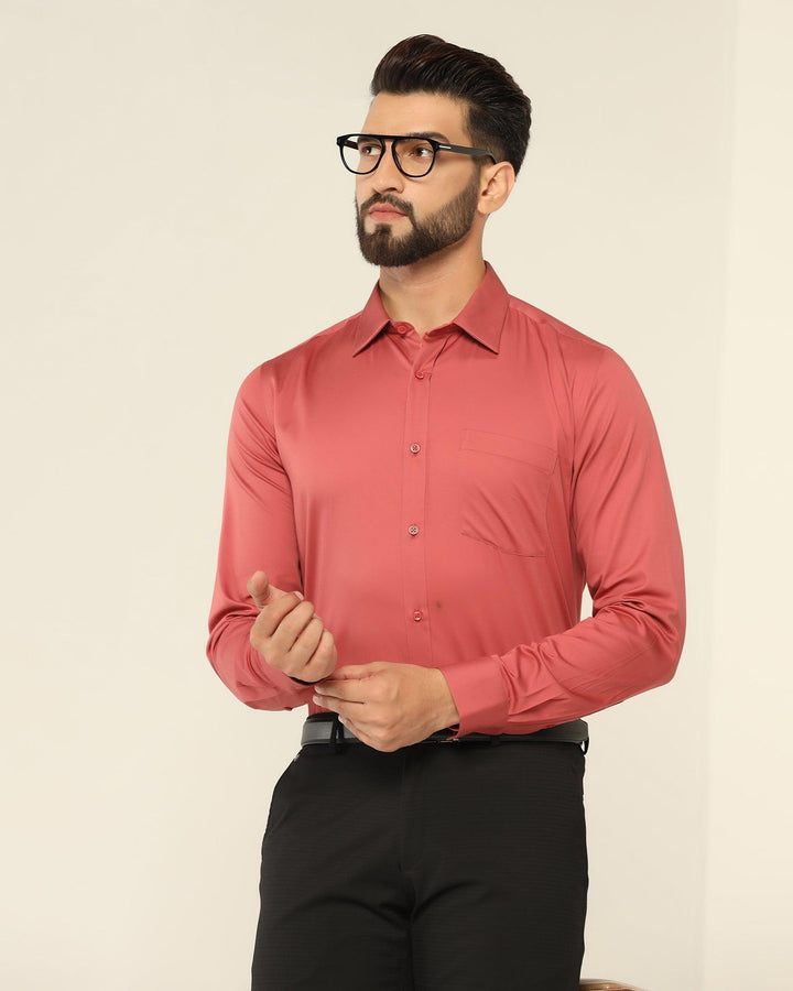 Formal Maroon Solid Shirt - Polly