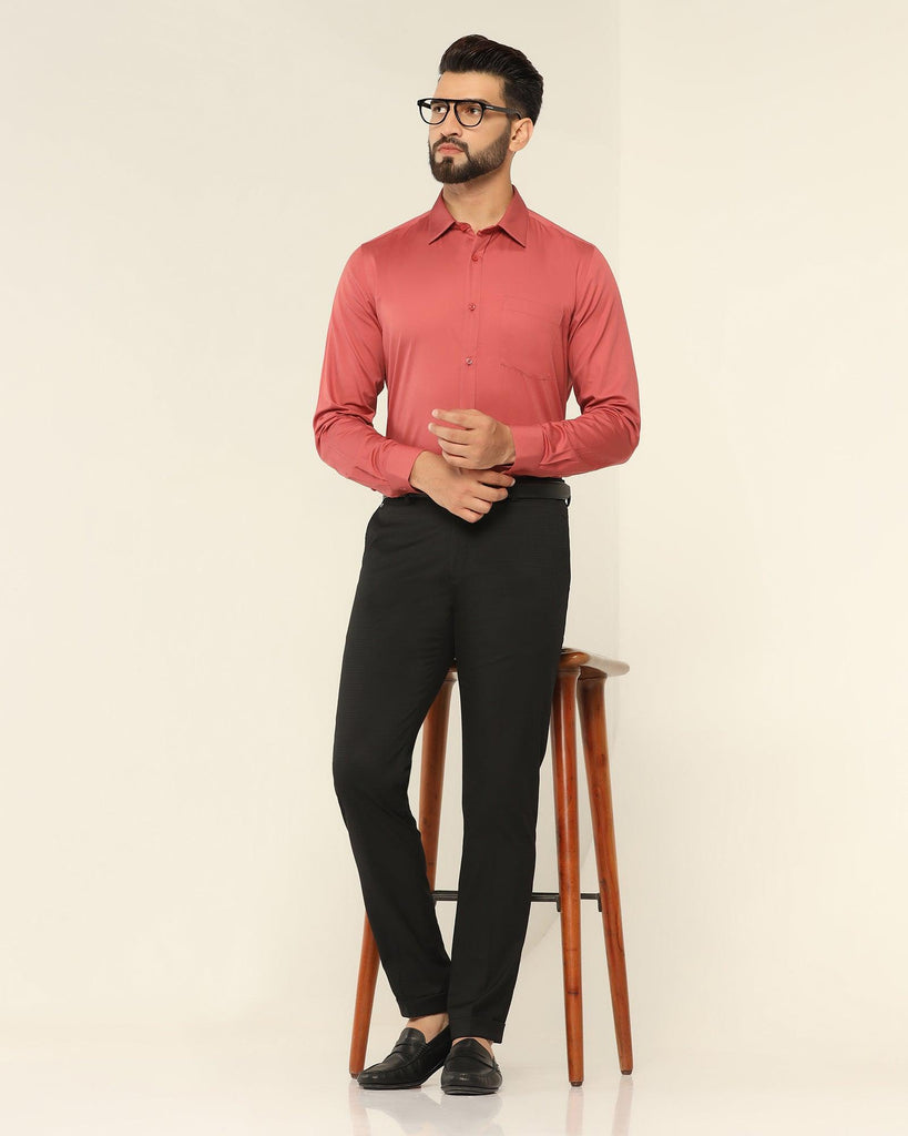 Formal Maroon Solid Shirt - Polly