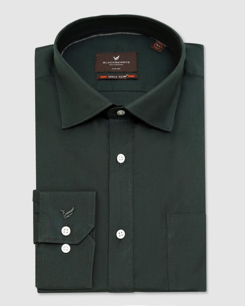 Formal Olive Solid Shirt - Vetro