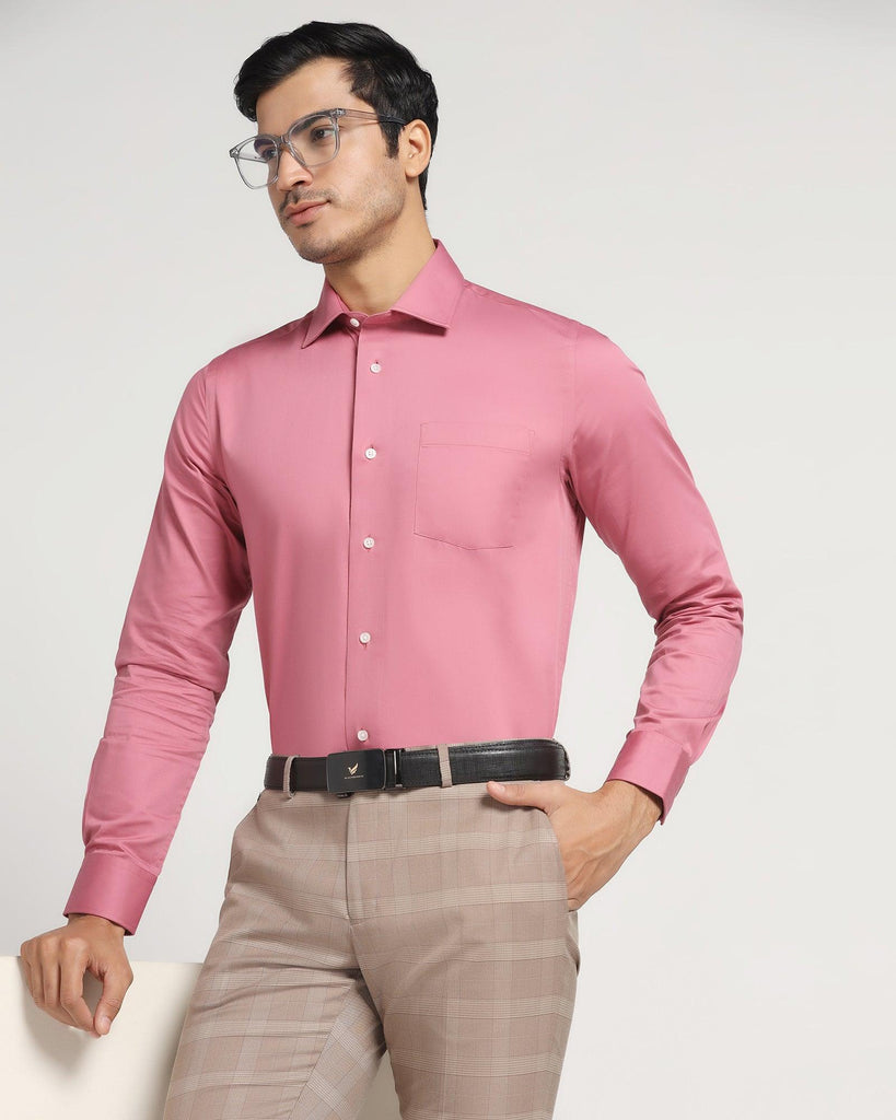 Formal Pink Solid Shirt - Simble