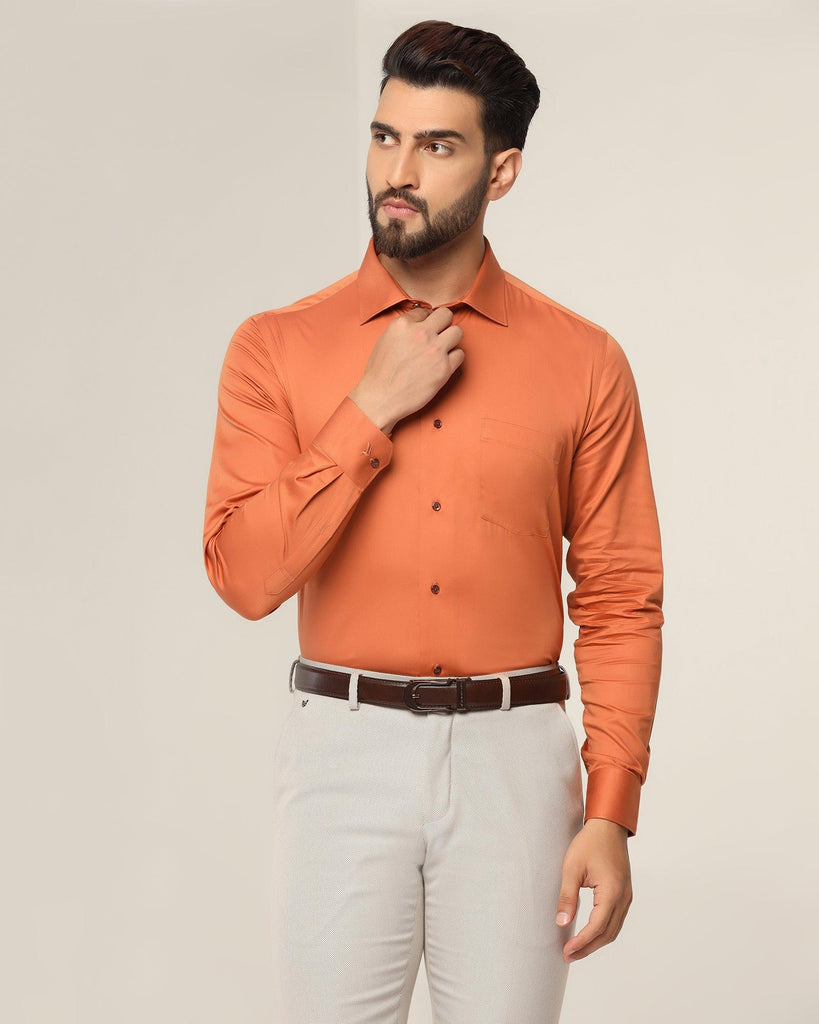 Formal Rust Solid Shirt - Spy