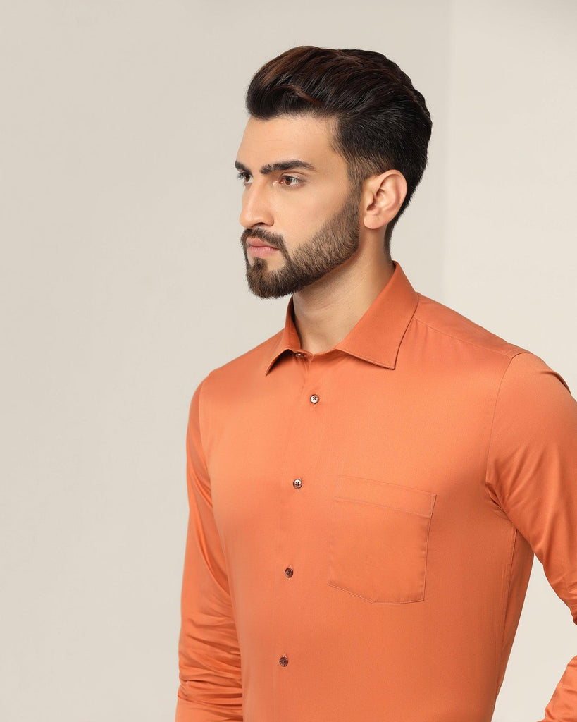 Formal Rust Solid Shirt - Spy