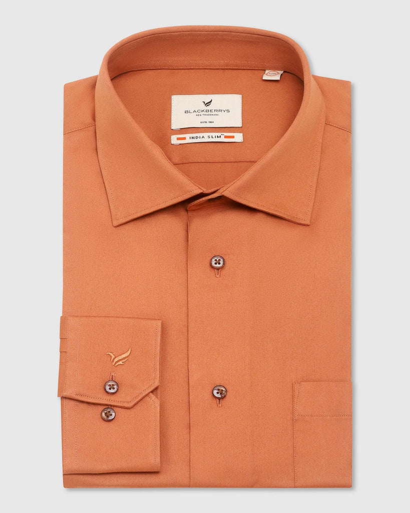 Formal Rust Solid Shirt - Spy