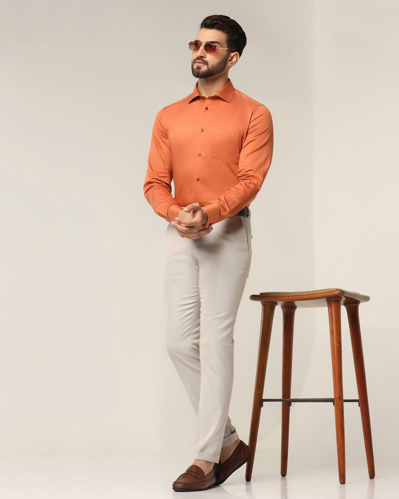 Formal Rust Solid Shirt - Spy