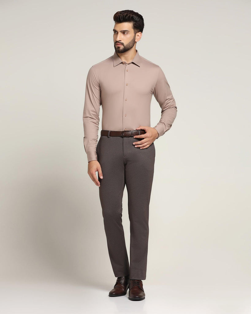 Formal Tan Solid Shirt - Sofok