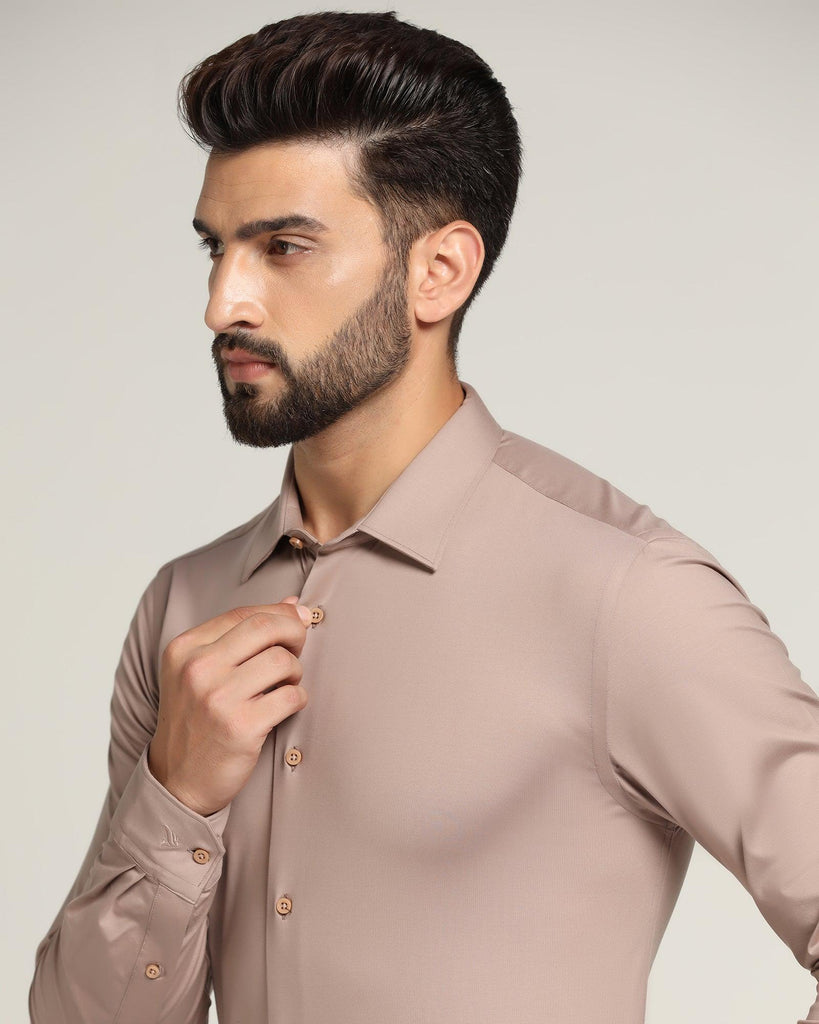 Formal Tan Solid Shirt - Sofok