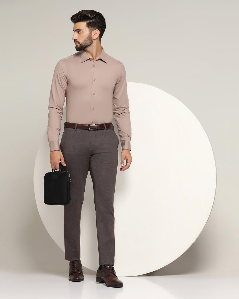 Formal Tan Solid Shirt - Sofok