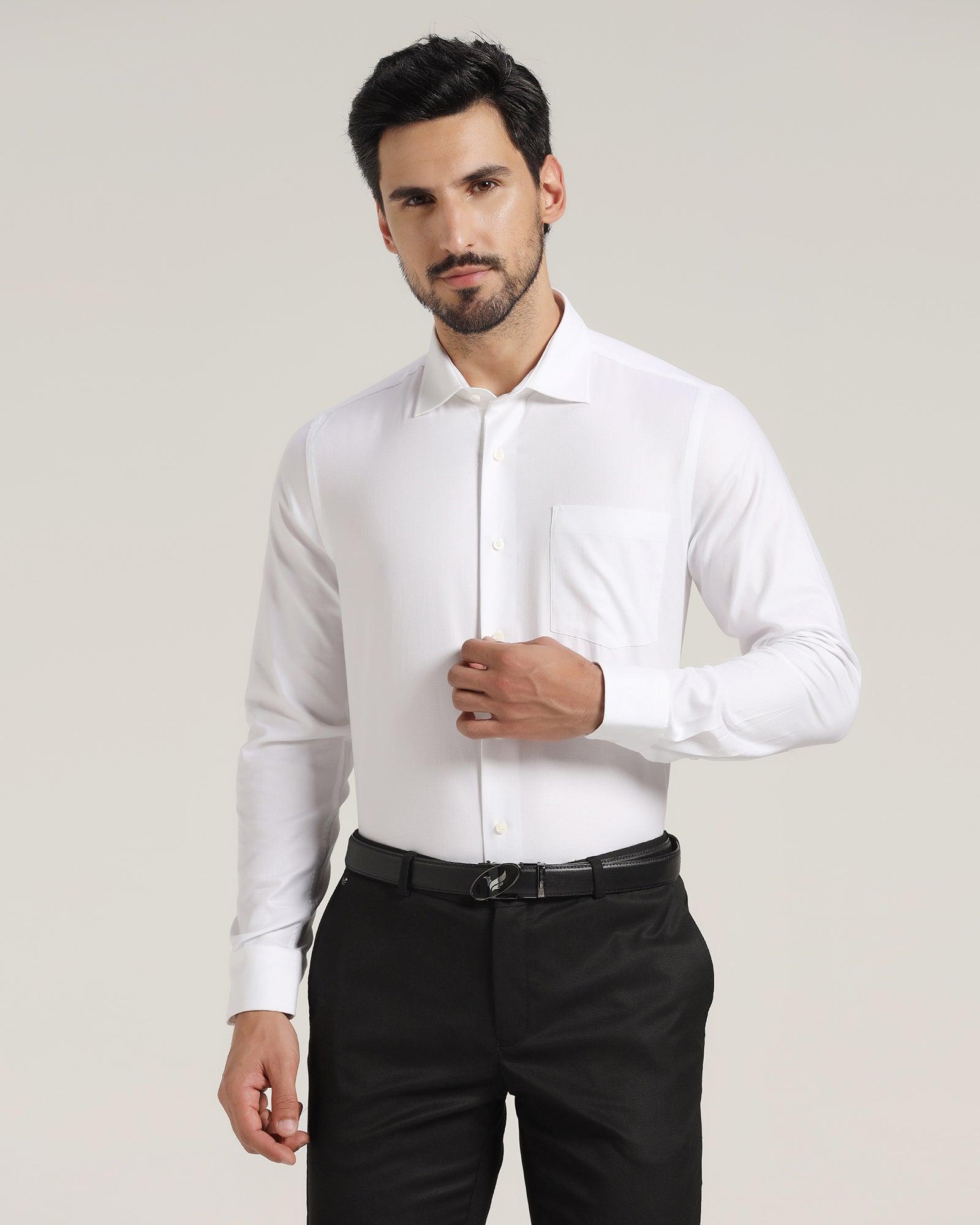 Formal White Solid Shirt - Beetle
