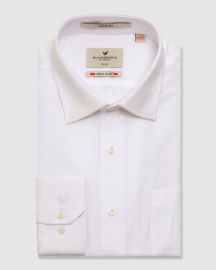 Formal White Solid Shirt - Beetle