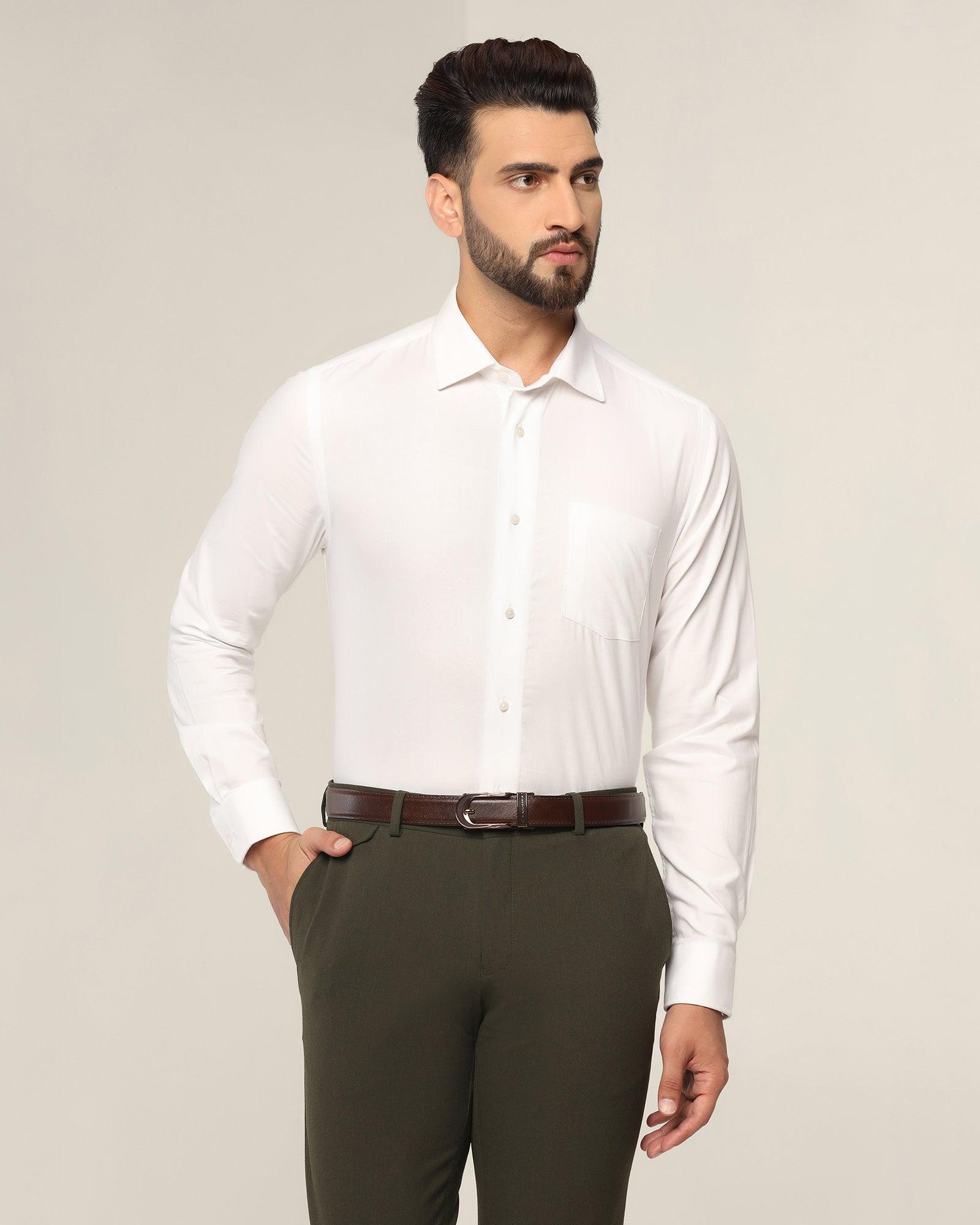 Formal White Solid Shirt Otto