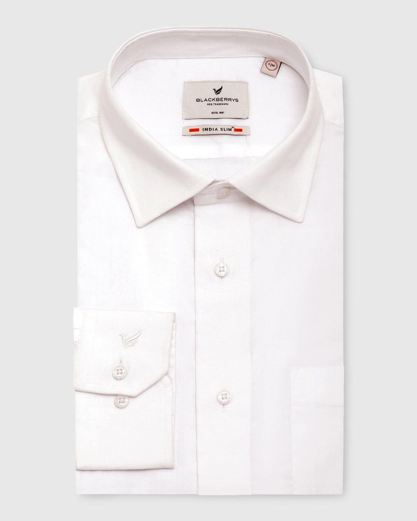 Formal White Solid Shirt - Otto