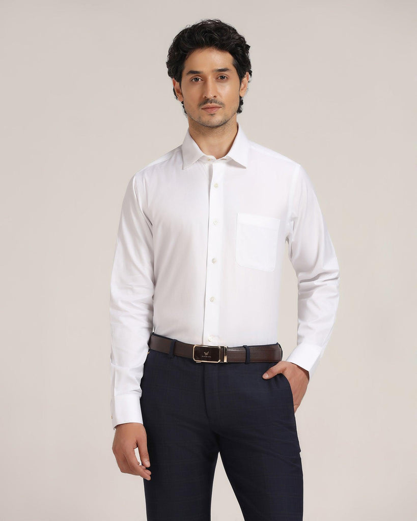 Luxe Formal White Solid Shirt - Wonder