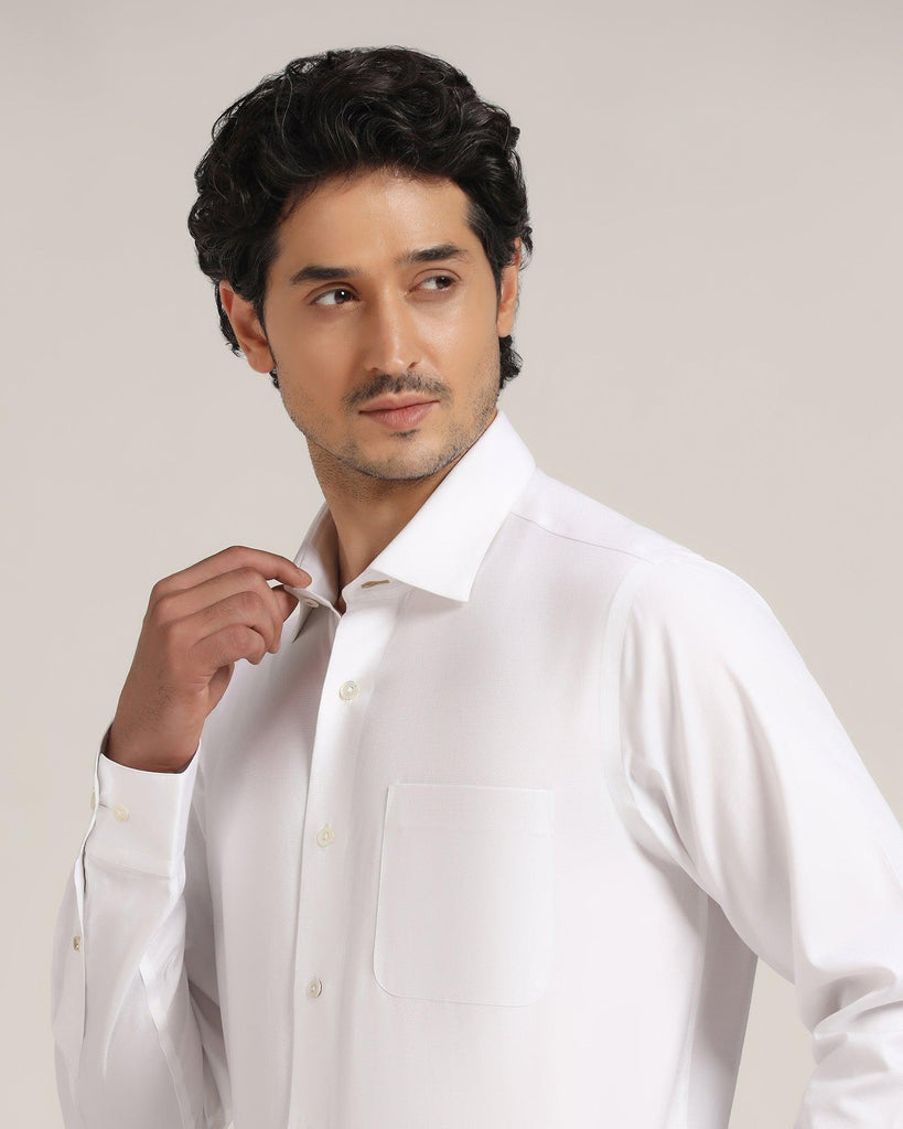 Luxe Formal White Solid Shirt - Wonder