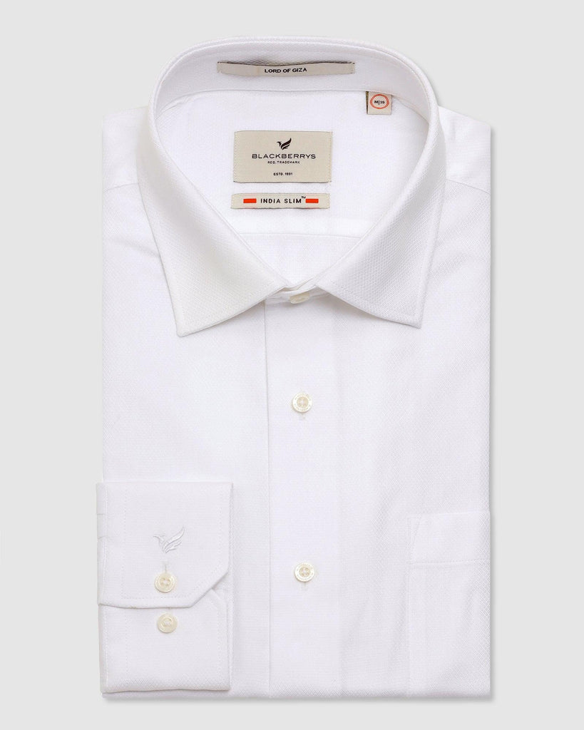 Luxe Formal White Solid Shirt - Wonder