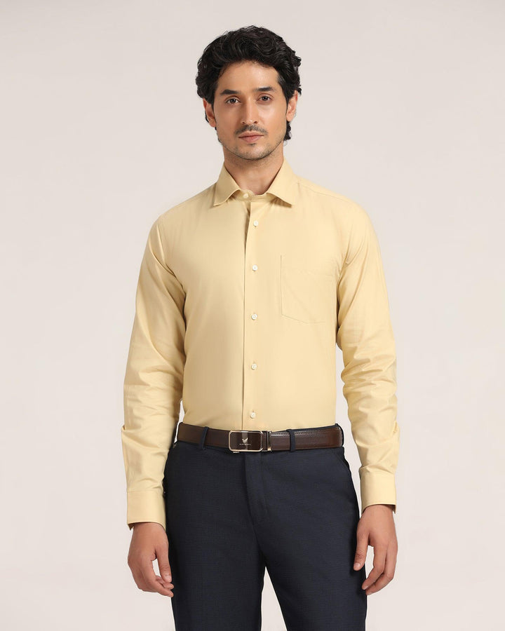 Formal Yellow Solid Shirt - Retro