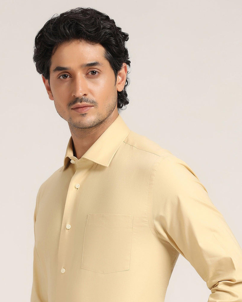 Formal Yellow Solid Shirt - Retro