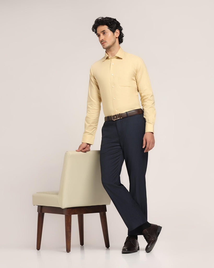 Formal Yellow Solid Shirt - Retro