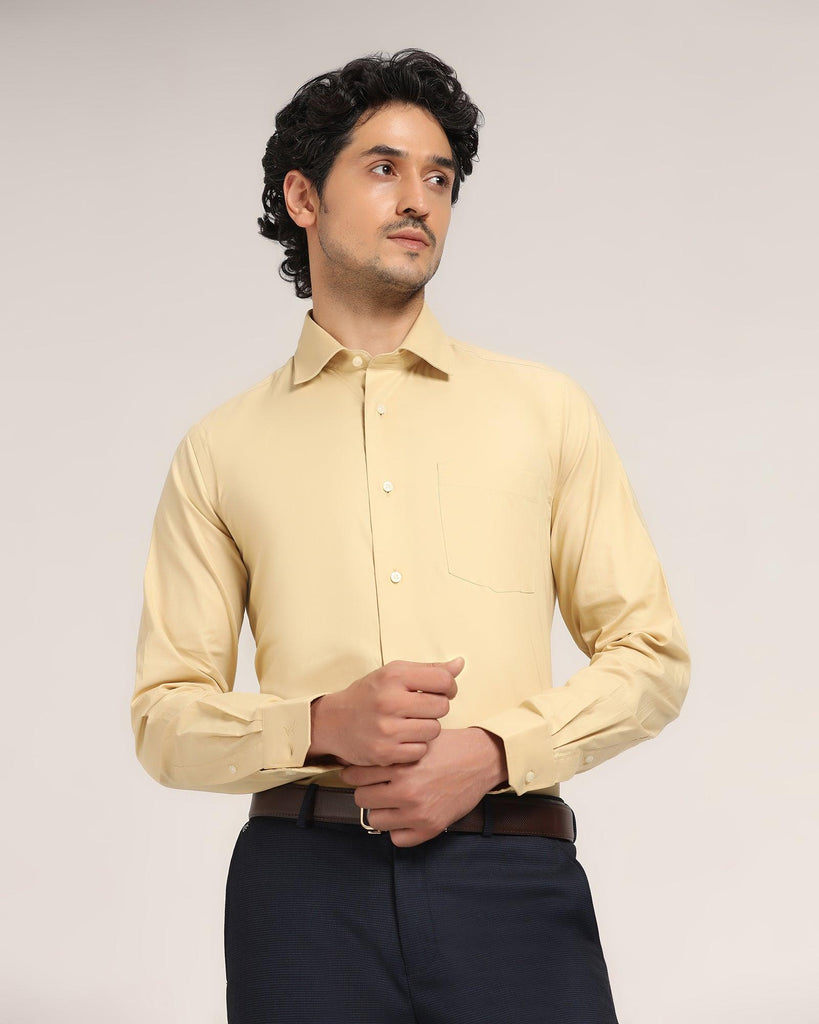 Formal Yellow Solid Shirt - Retro