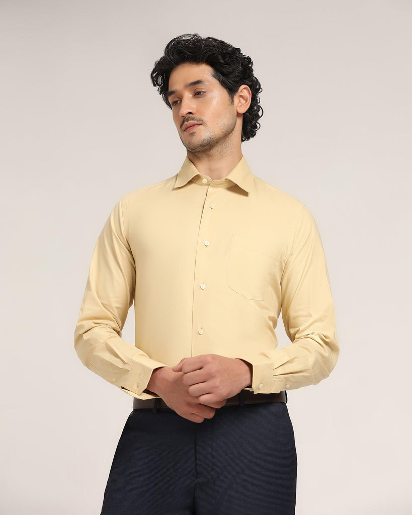 Formal Yellow Solid Shirt - Retro