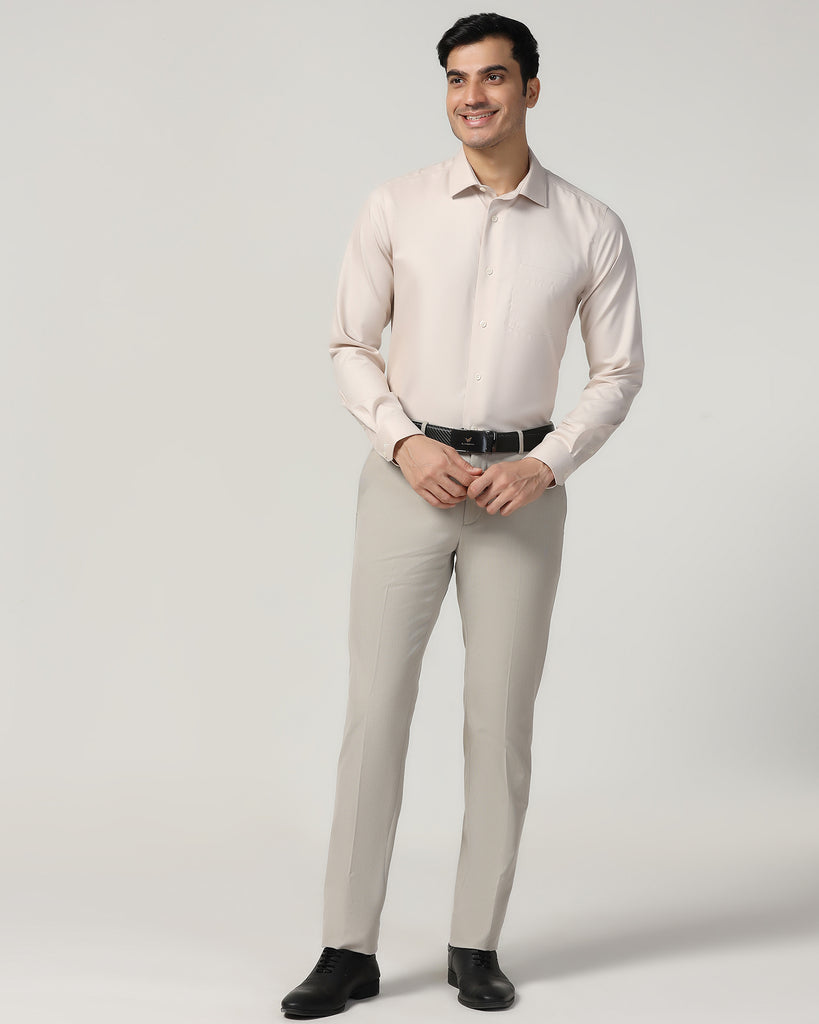 Formal Tan Textured Shirt - P31