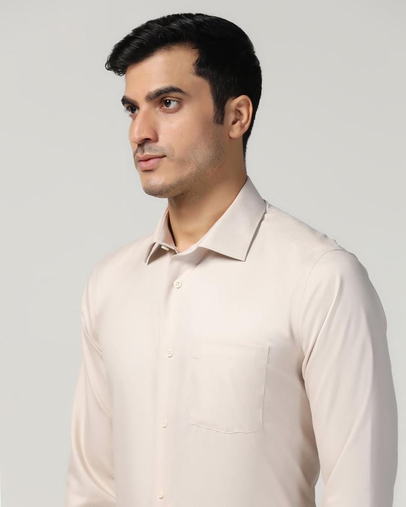 Formal Tan Textured Shirt - P31