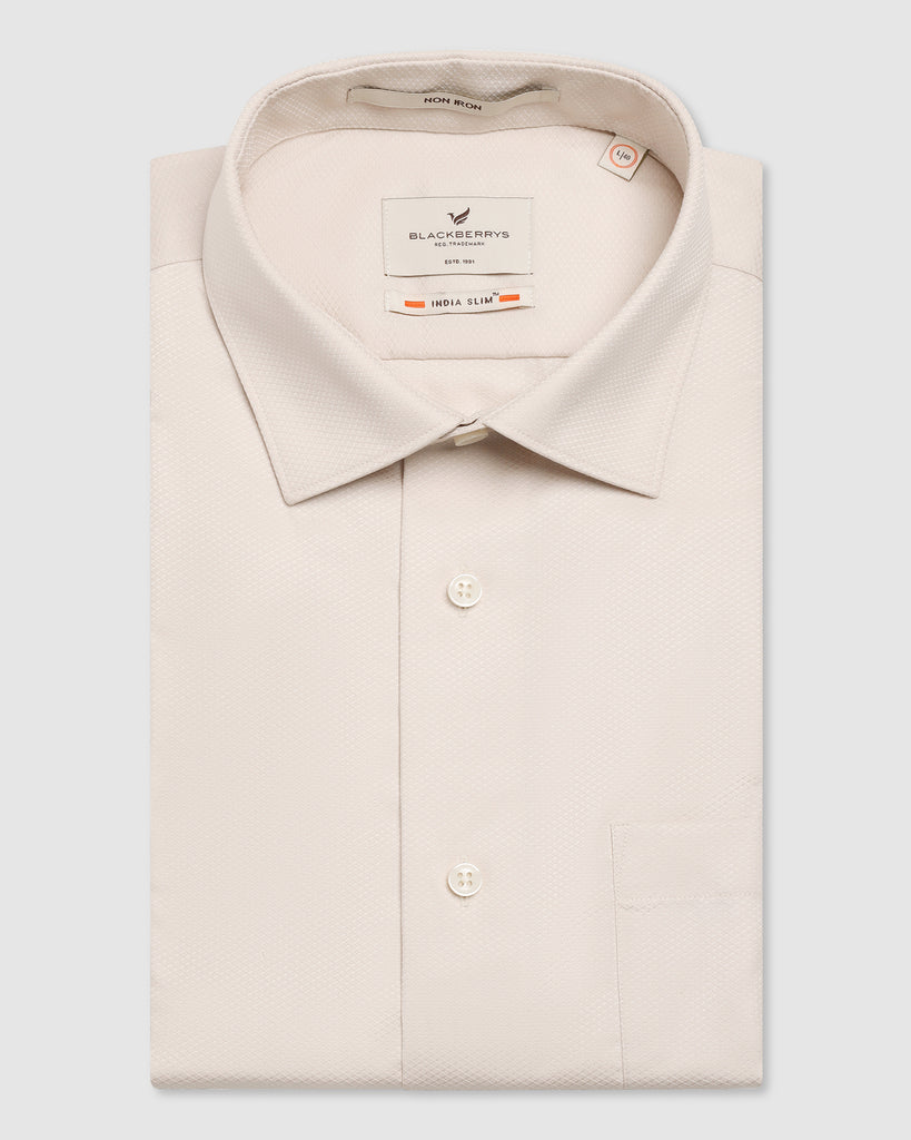 Formal Tan Textured Shirt - P31