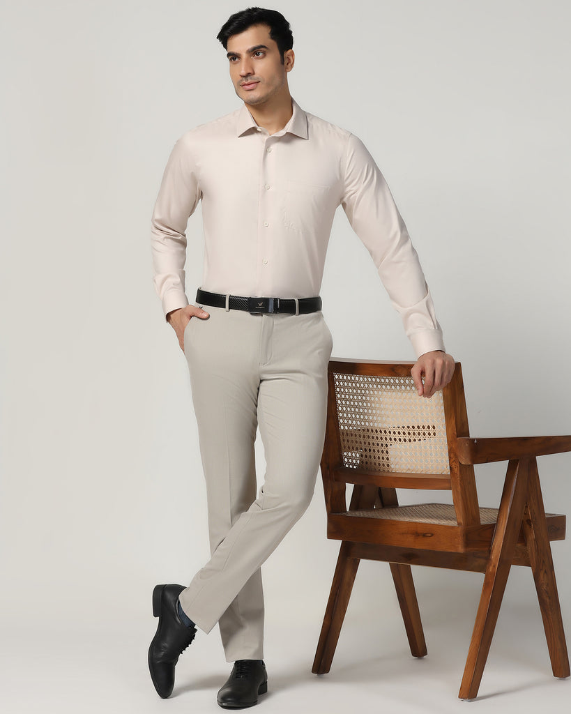 Formal Tan Textured Shirt - P31