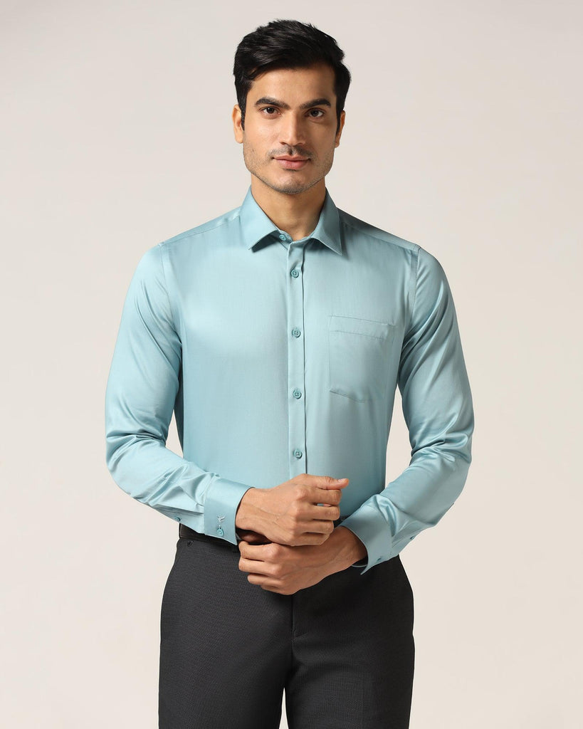 Formal Teal Solid Shirt - Gusto