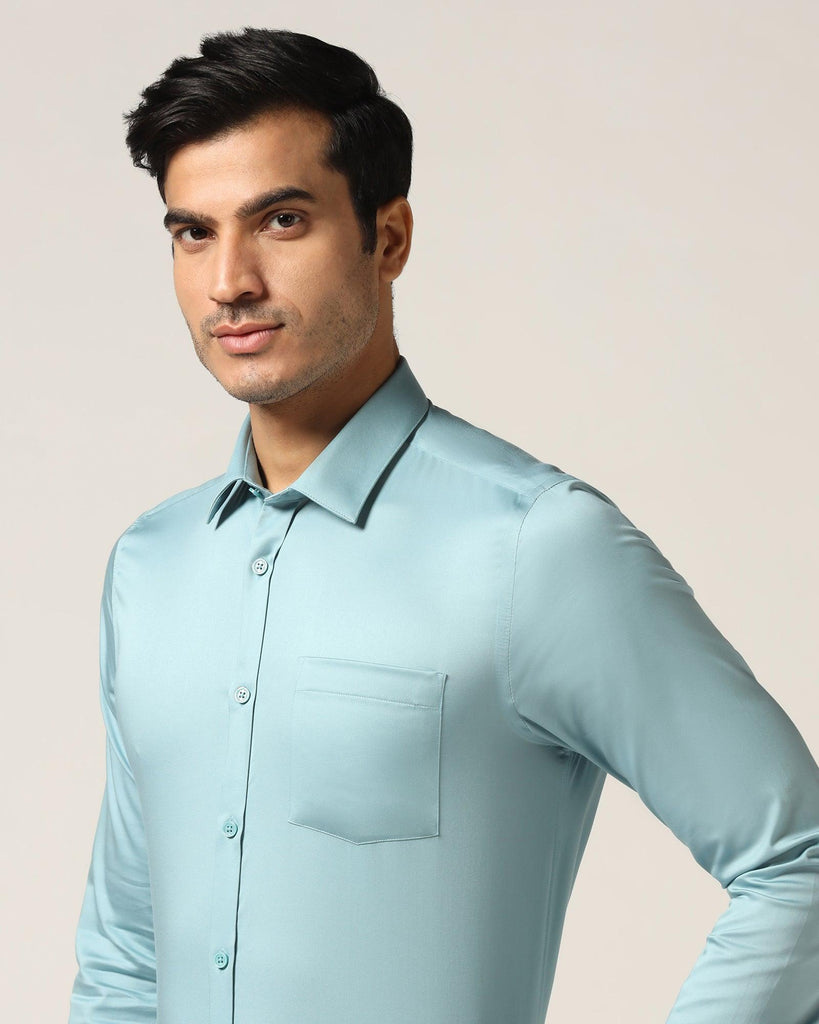 Formal Teal Solid Shirt - Gusto