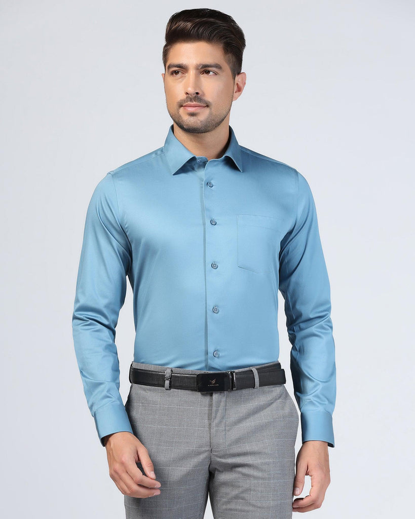 Formal Teal Solid Shirt - Rolf