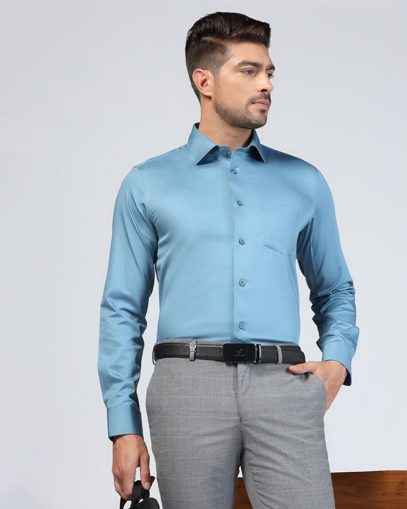 Formal Teal Solid Shirt - Rolf