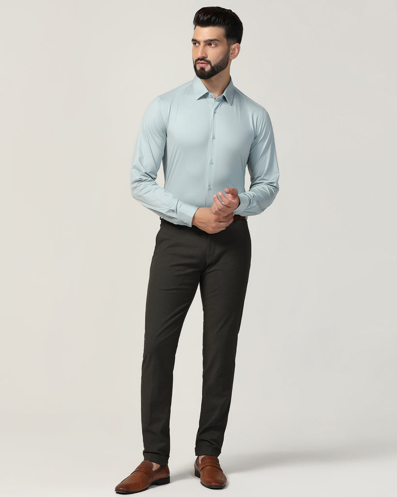 Formal Teal Solid Shirt - Sofk01