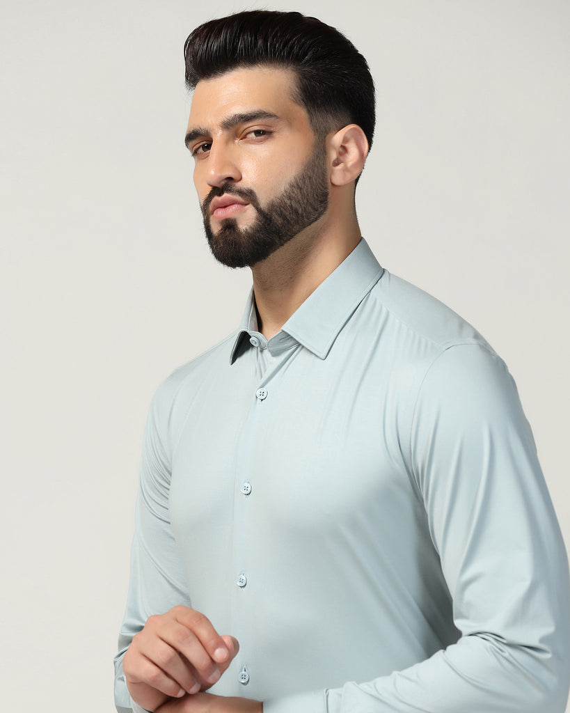 Formal Teal Solid Shirt - Sofk01