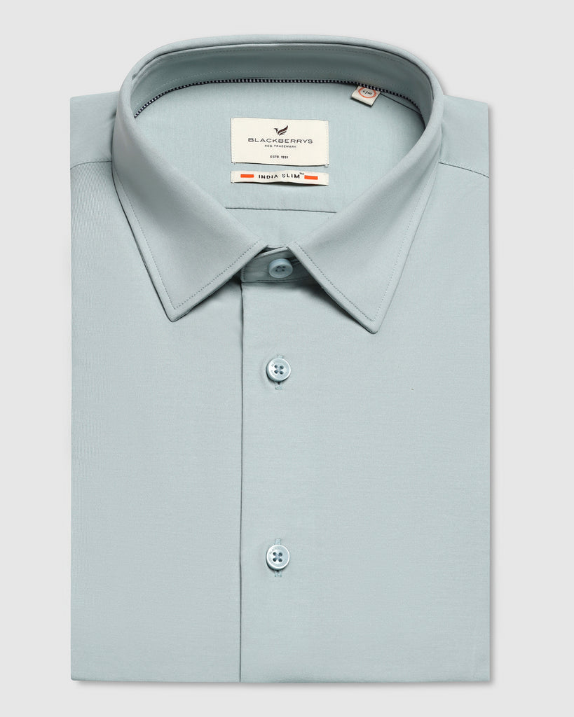 Formal Teal Solid Shirt - Sofk01