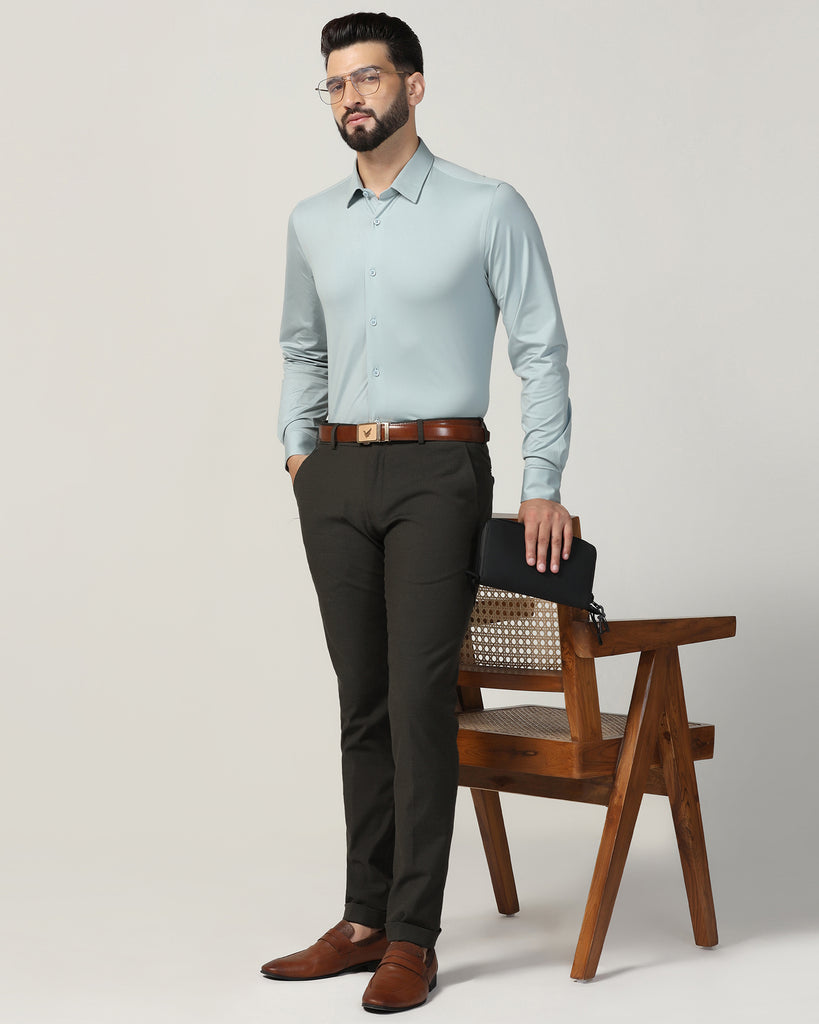 Formal Teal Solid Shirt - Sofk01