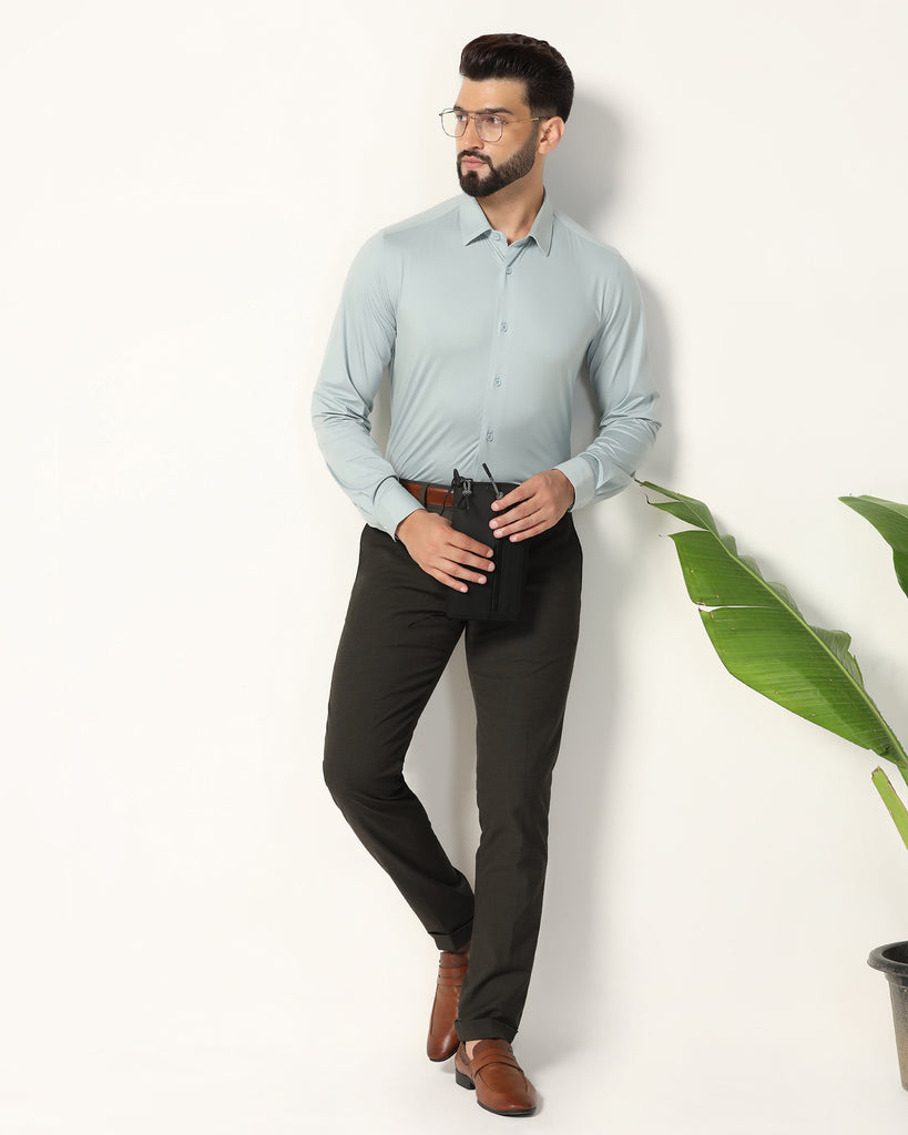 Formal Teal Solid Shirt - Sofk01