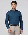 Formal Teal Textured Shirt - Burdy