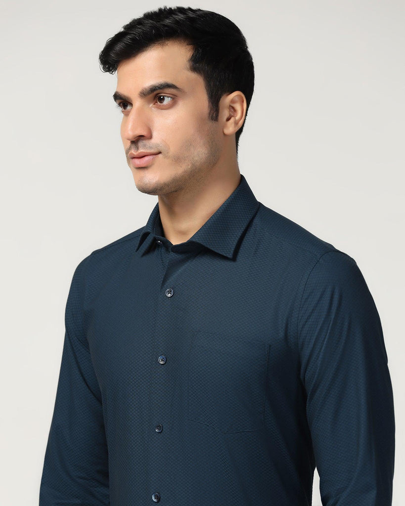 Formal Teal Textured Shirt - Fred