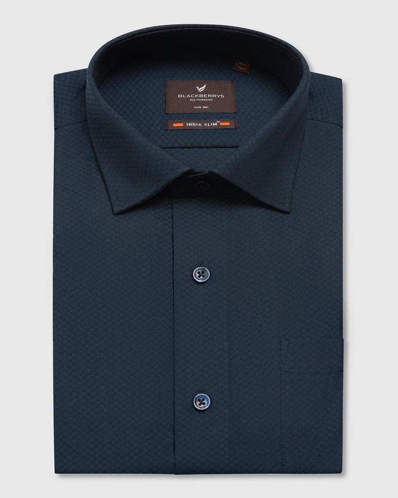 Formal Teal Textured Shirt - Fred